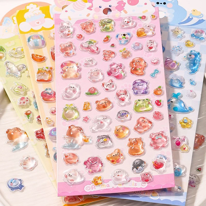 Милые креативные 3D рельефные наклейки DIY дневник канцелярские наклейки милые эстетические декоративные наклейки забавные водонепроницаемые наклейки