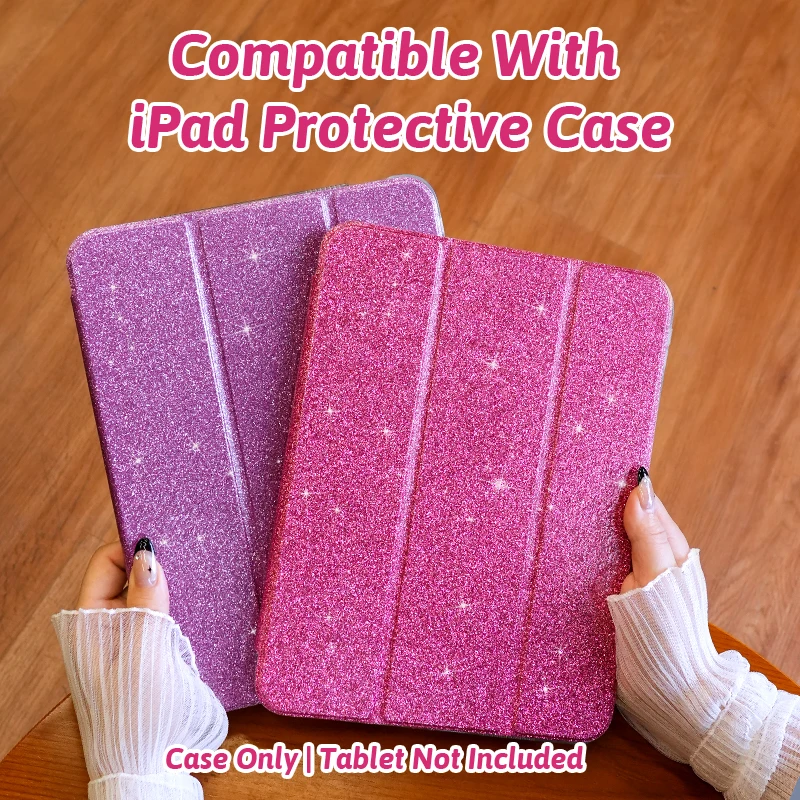 

For iPad (A16) 11inch, iPad Mini 6/7/9.7/10.2/10.5/Air 4/Air 5/10.9/Pro11 with stylus slot, clear back cover, bright pink purple