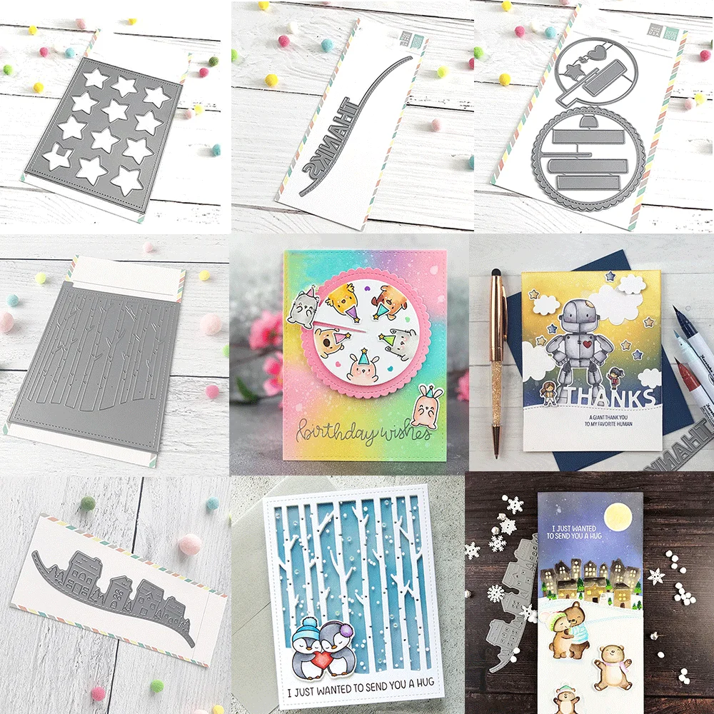 Star Tree City Metall-Stanzformen für DIY Scrapbooking, Prägeschablone, Papierkarten, Album, Basteldekoration, Vorlage