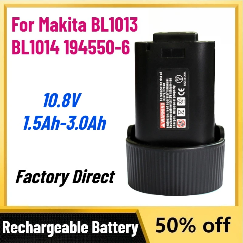 

New 10.8V 1.5Ah-3.0Ah Battery for Makita BL1013 BL1014 194550-6 Factory Direct Sales Power Tools 18650 Rechargeable Battery