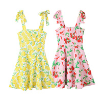 2024 Autumn New Women's European and American Style Fashion Blended Linen Print Mini Dress Street Style Sweet Temperament Skirt