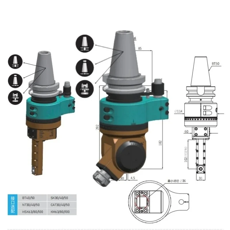 BMT45/BMT55/BMT65 BMT series inner groove driven tool holder
