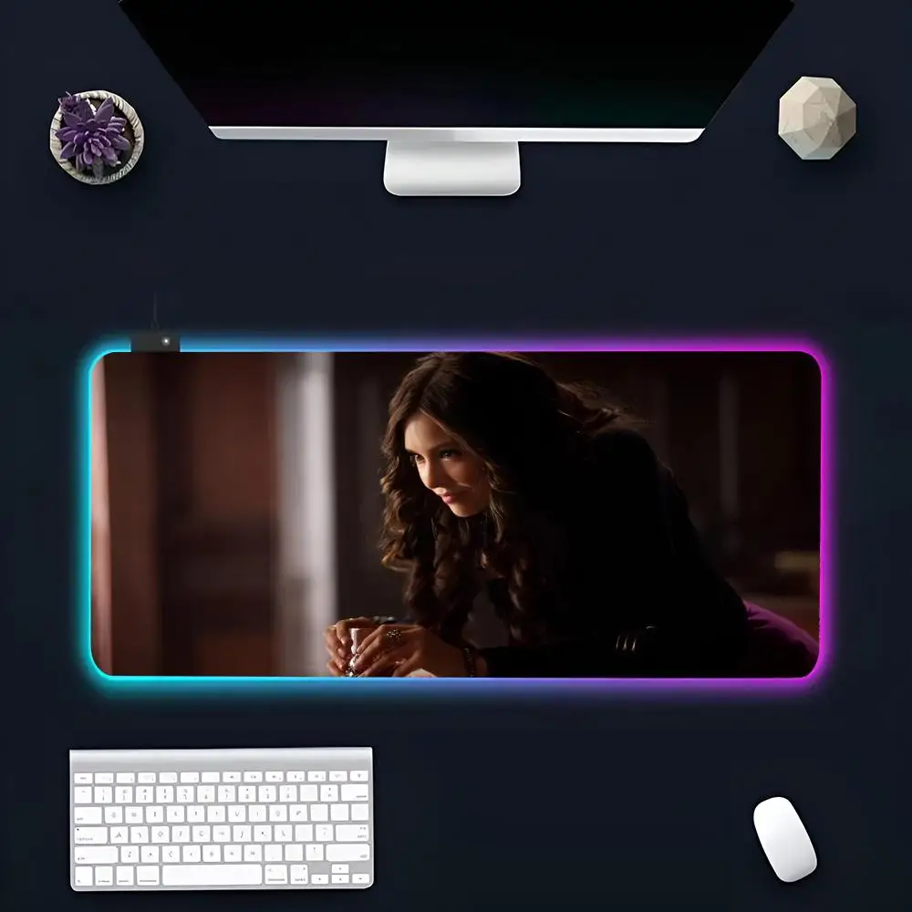 Actor For K-Katheriness MINISO Mouse Pad RGB Gaming Mousepad LED Large Gamer Mousepads XXL Keyboard Pads Luminous Desk Mat Backl