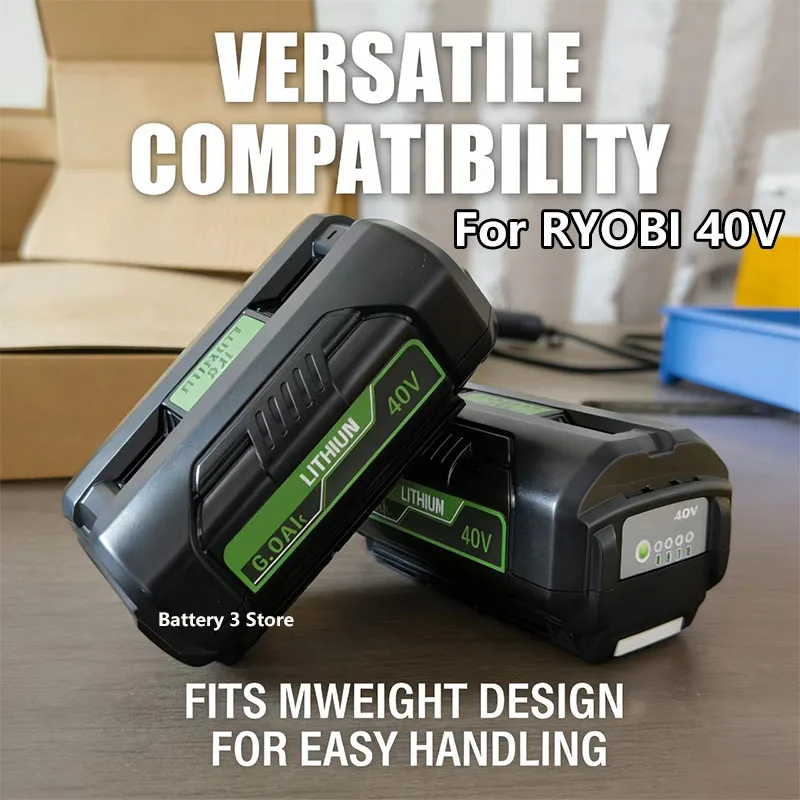 

For Ryobi OP4050 40V 6000mAh Li-ion Replacement Battery For OP4030 OP4050 OP4060A OP40201 OP40301 Tool Rechaegeable Batteries