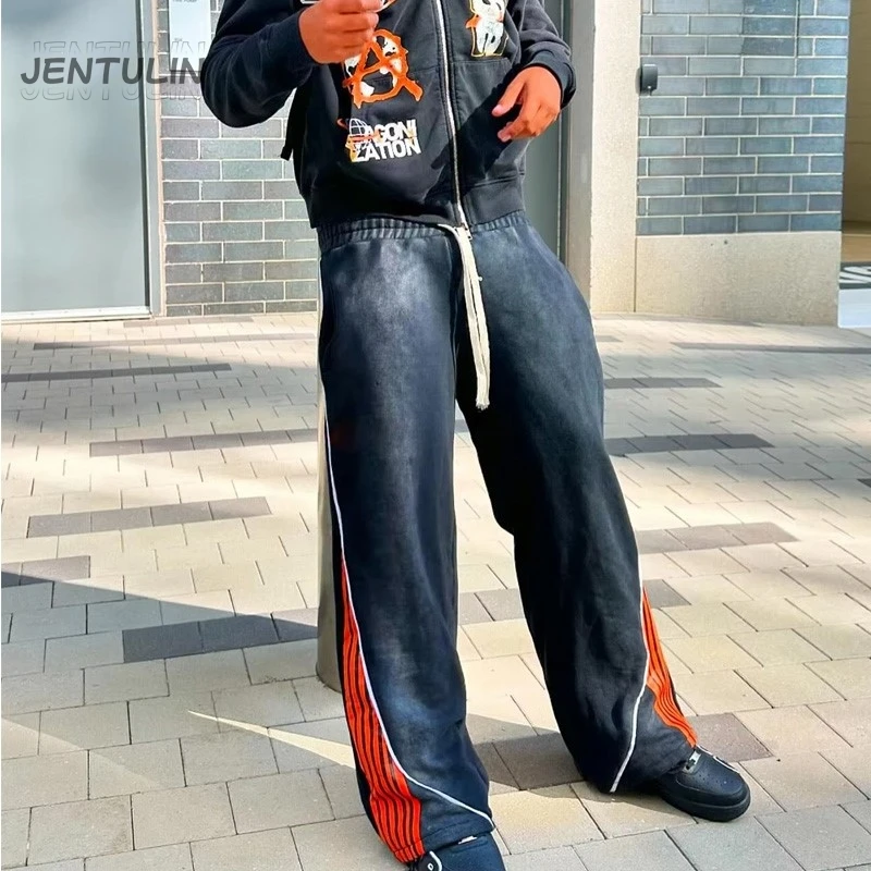 

Y2k Retro Fashion Stripes Pants South Korea Hip Hop Men Women Casual Versatile Sweatpants Oversize Cargo Trousers Streetwear