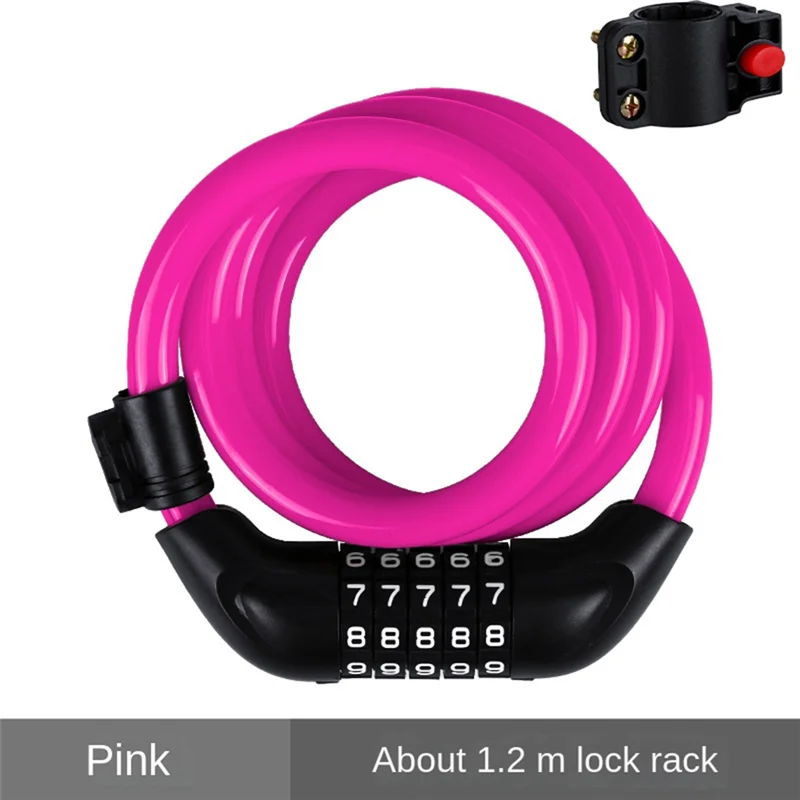 -ESTR Bicycle Locks, Electric Bike Five-Digit Combination Locks, Mountain Bike Bar Wire Rings, Anti-Theft