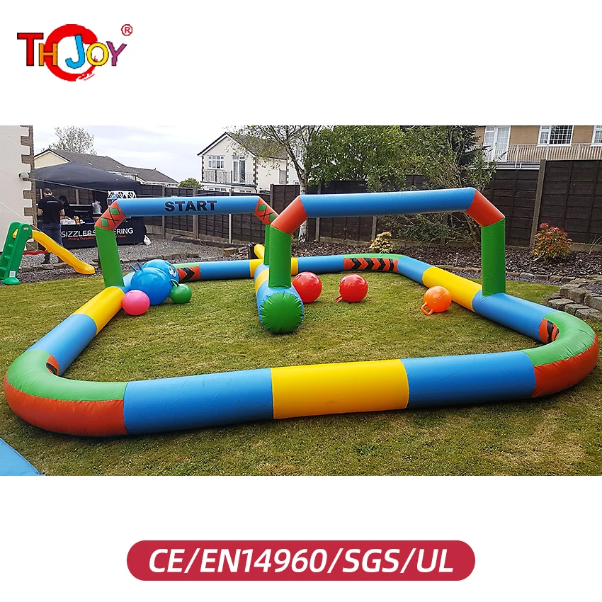 free Air Shipping, 8x6m/26ftx20ft outdoor sports game inflatable race track,inflatable air racing track,inflatable go kart track