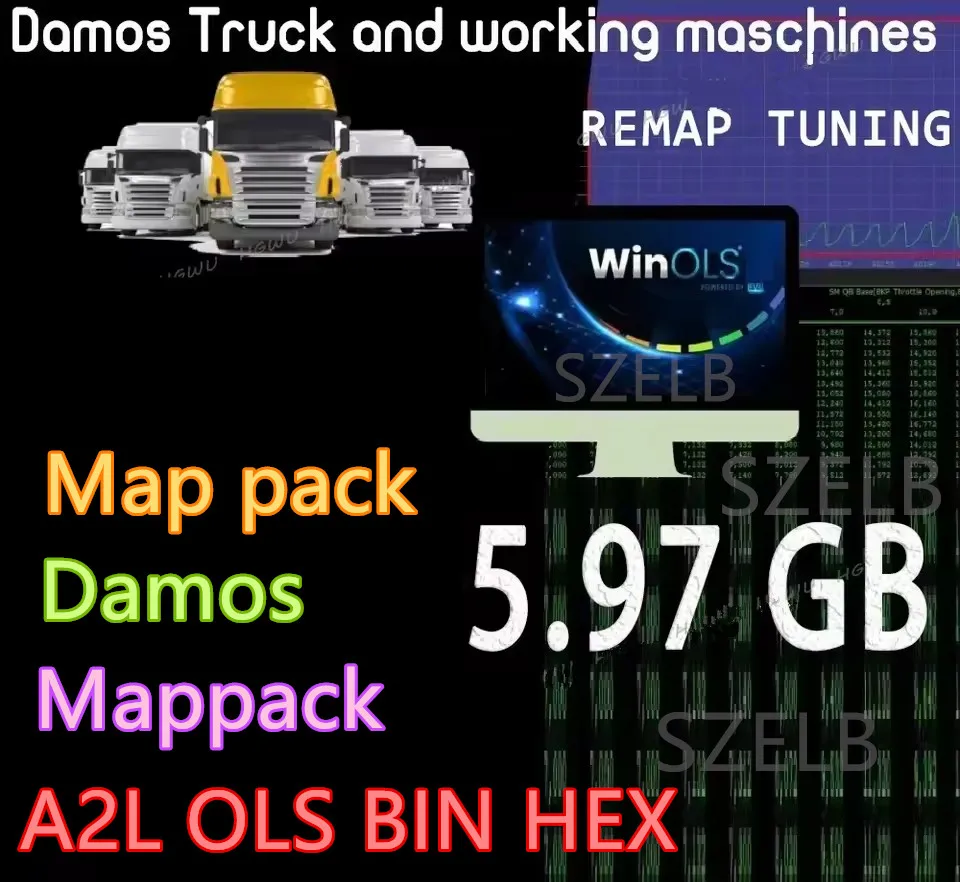 Truck Tuning DAMOS File MAP Pack Ols A2L Hex Files Collection REMAP Stage File 5.97GB
