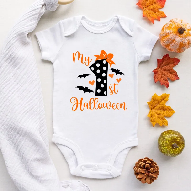 My 1st Halloween Baby Bodysuit Girls Boys Cute Romper Toddler Halloween Costume Infant Clothes First Halloween Baby Gift