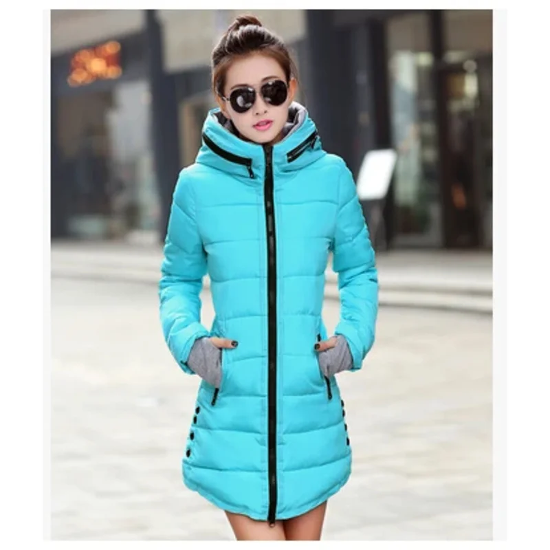 سترة مبطنة للسيدات 2015 سترة شتوية نسائية جديدة سترة قطنية ضيقة معطف نسائي زائد