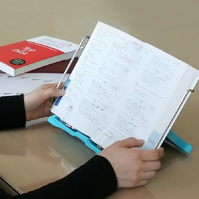 Stretchable Book Holder Adjustable Book Stand Large Reading Frame for Cookbook Textbooks Study Learning Tools