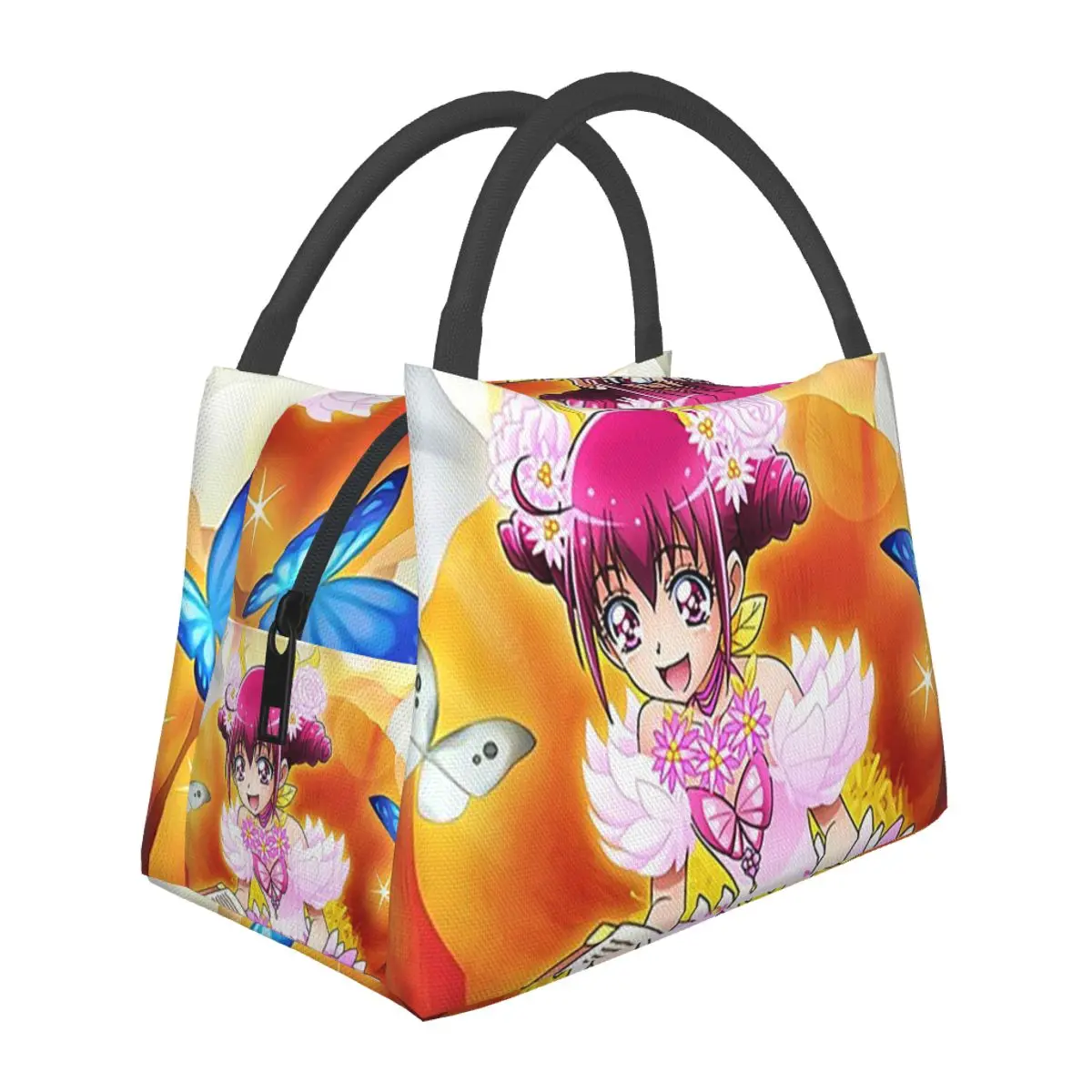 Smile Precure Lunch Bags Insulated Bento Box Leakproof Lunch Tote Picnic Bags Cooler Thermal Bag for Woman Student School