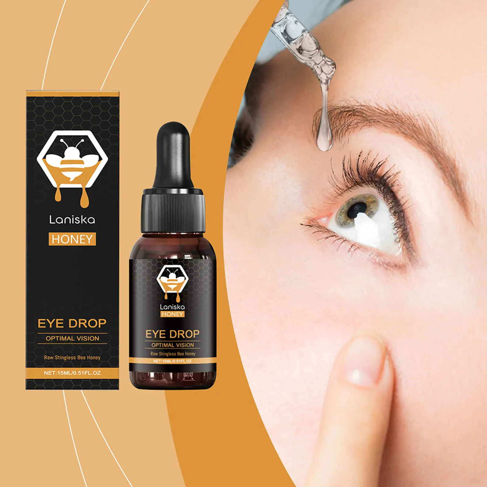 Honey Eye Drops For Optimal-Vision Relieve Eye Fatigue Dryness For Home/Travel