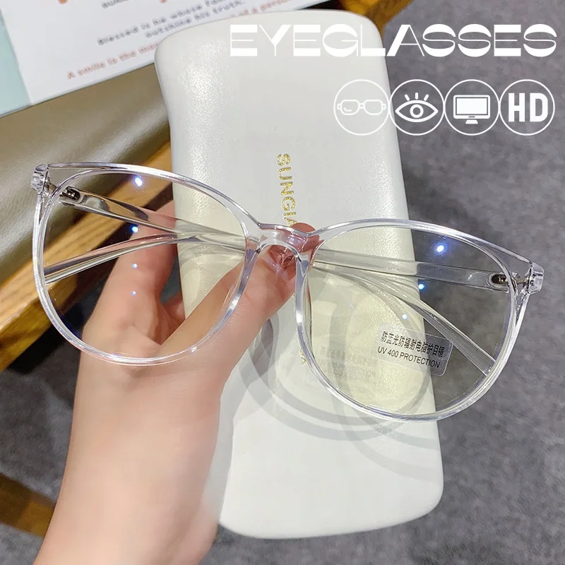 Retro-Computerbrille mit rundem Rahmen für Männer und Frauen, Anti-Blaulicht-Brille mit austauschbaren Gläsern, Vintage-Einfache Brille, Unisex