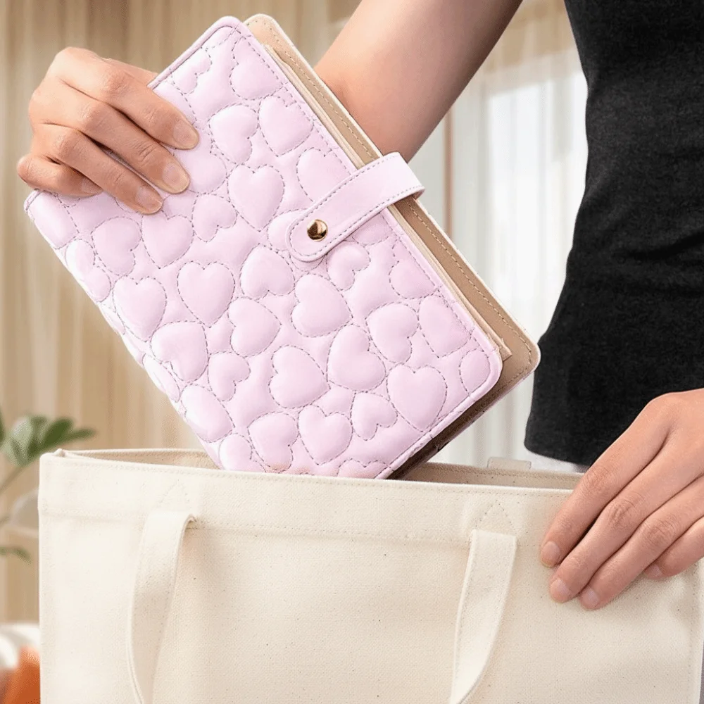 

Leather Jewelry Storage Book Love Heart Waterproof Necklace Binder Partition Transparent Jewelry Packaging Brochure Display