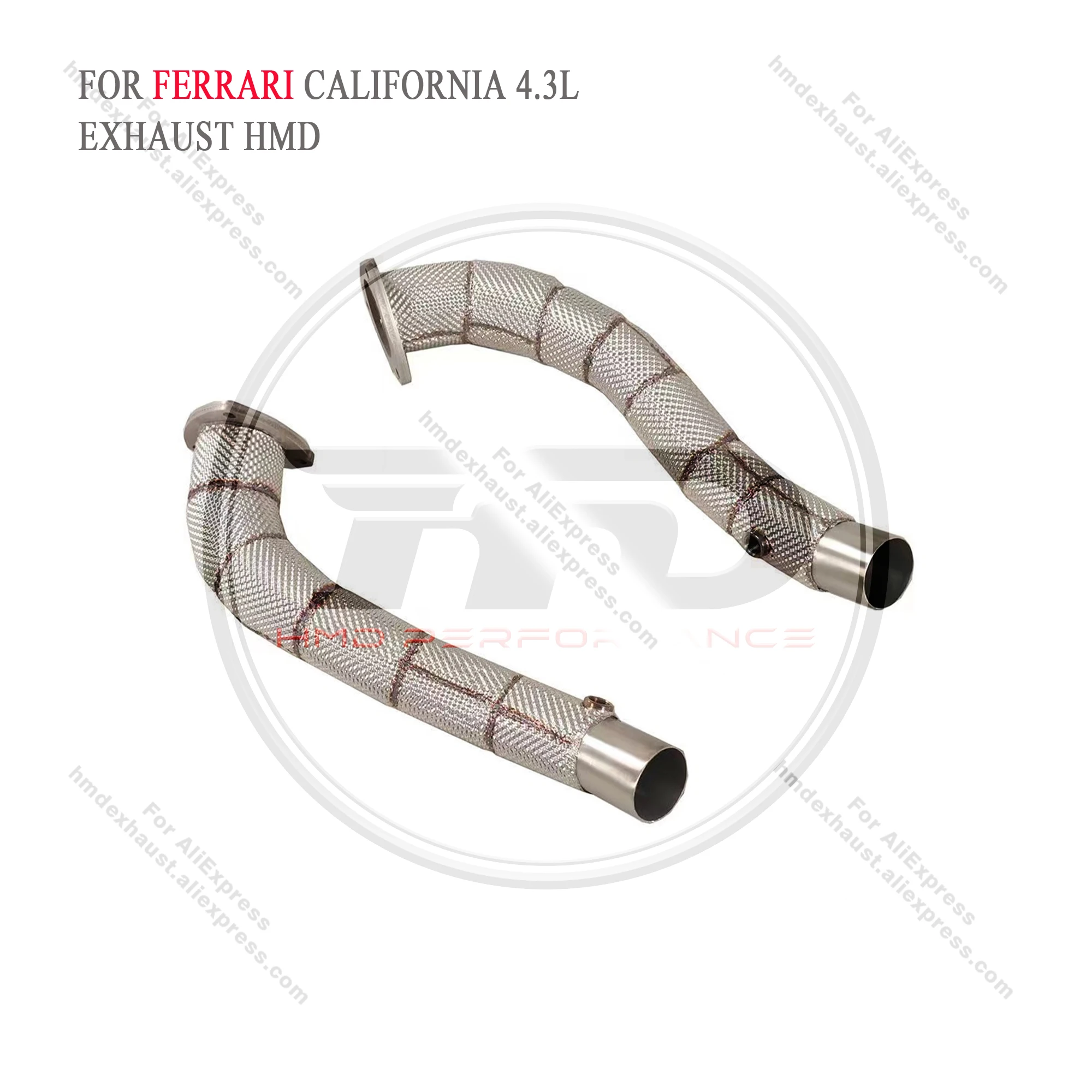 HMD Exhaust System High Flow Performance Downpipe for Ferrari California 4.3L With Heat Shield