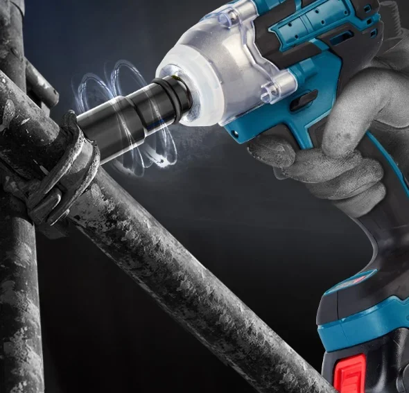 18V 21V 2 In 1 Brushless Electric Impact Wrench 1/2Inch Power Tools 15000Amh Li Battery LED Light Adapt To Makita Battery