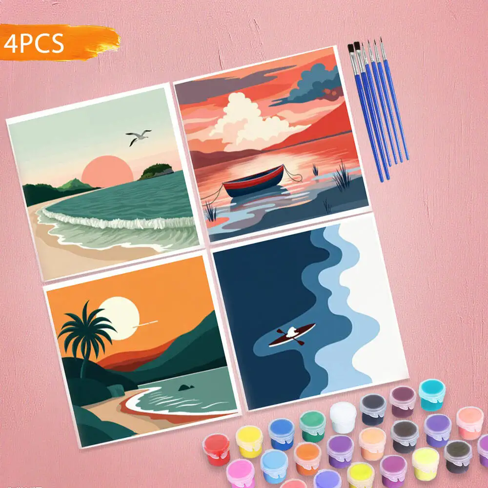 Malen nach Zahlen Kit Mittelmeer Dorf Szene Leinwand Kunst Handgemalte Landschaft DIY Digitale Ölgemälde Zeichnung Wohnkultur