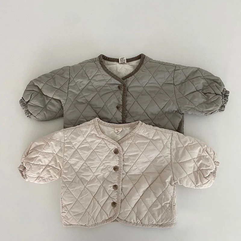 Autumn and winter boys and girls children lightweight loose casual short cotton-padded baby warm coat