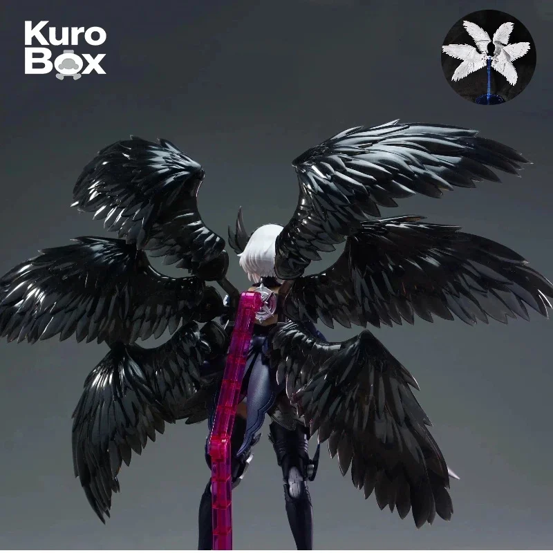 

Solid Color Six-Wing Feather Angel Wings Black White for BJD Dolls Anime Action Figure Display Accessories Only Wings Ornament