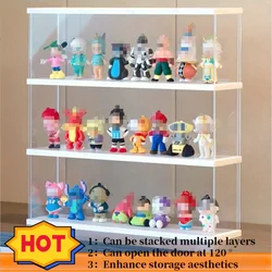 1/2/3 layers, stacked multiple layers, can be opened for dustproof display box, gift building block figurine doll