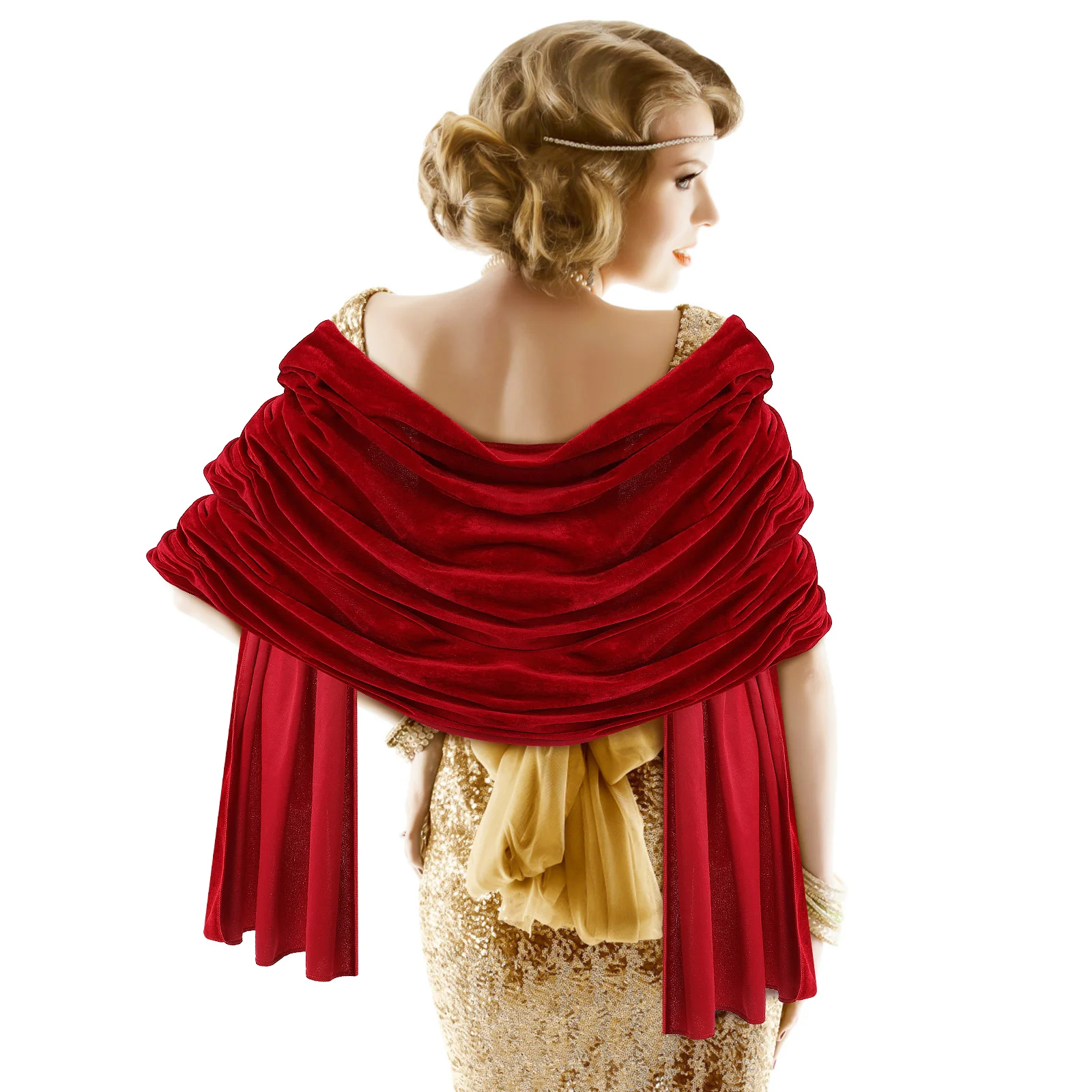 

Velvet Shawl Women Scarf Wraps for Wrapped Soft Blankets Shawls Big Golden Bridal Bridesmaid Dress Cape