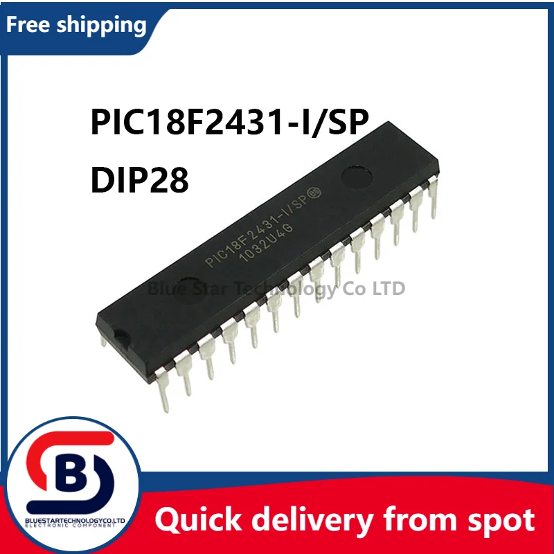 

Free Shipping 5-20pcs/lots PIC18F2431-I/SP PIC18F2431 18F2431 DIP28 Quick delivery from spot