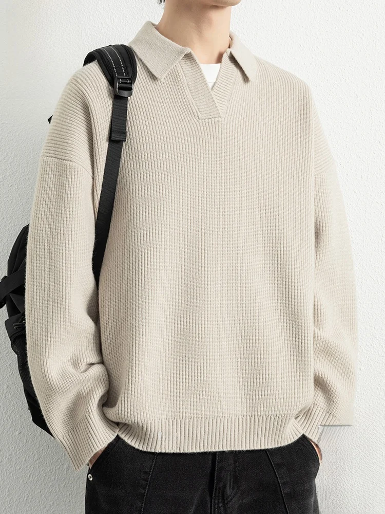 

PaulFrank Heavyweight Warm Knitted Sweater Casual Loose Men's Autumn Top Comfortable Breathable Soft Polyester Blend