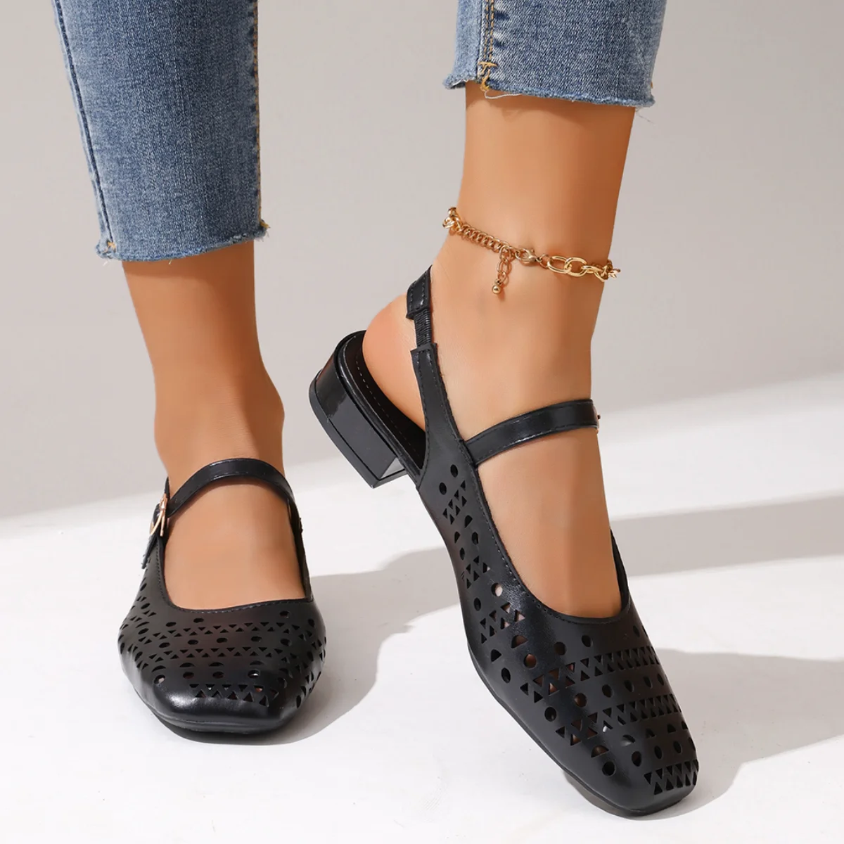 Elegantes Zapatos Mary Jane co - Leather Work Outfit reseña y precio