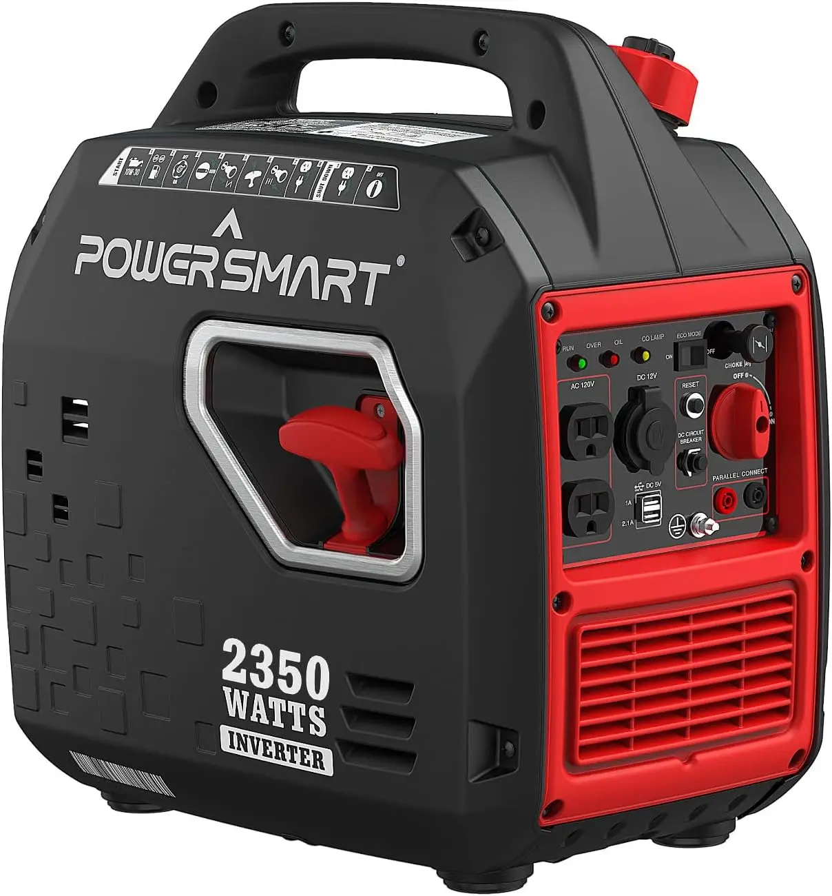 

2350-Watt Inverter Generator, Gas Powered Portable Generator, Super Quiet Ultral-Lightweight for Camping, Fuel Shut Off, Parllel