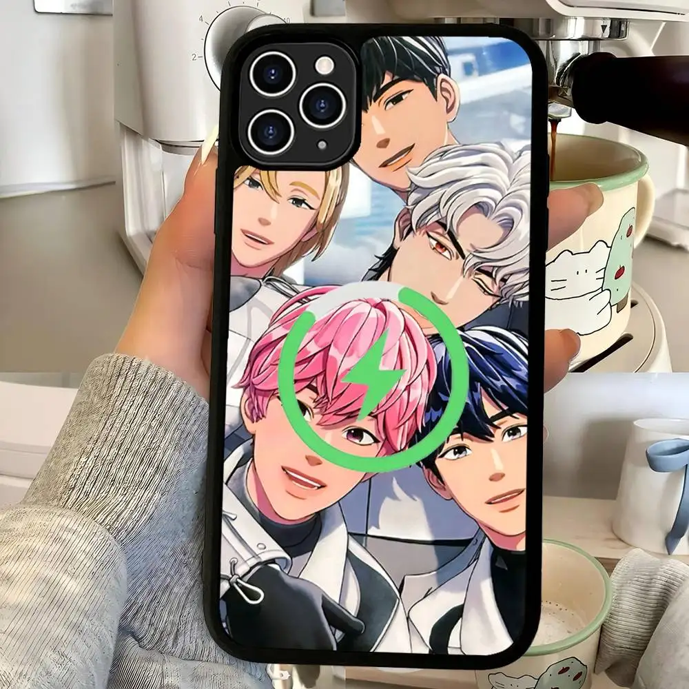 حافظة Kpop P-PLAVES لهاتف Magsafe المغناطيسي لهاتف IPhone 17 Air 16 15 14 13 12 11 Pro Max Plus شحن لاسلكي