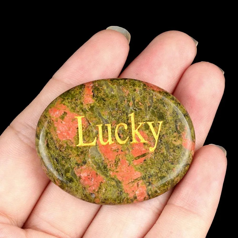 Ellipse Shape Thumb Worry Stones Natural Stone Crystal 40-45mm Size Energy Feng Shui Decoration