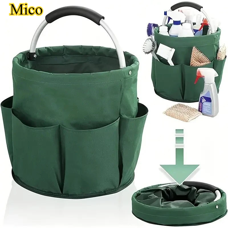 

Aesthetic Collapsible Picnic Basket for Glamping | Portable Garden Storage Tote Bag, Travel Organizer Caddy, Tools Storage Pouch