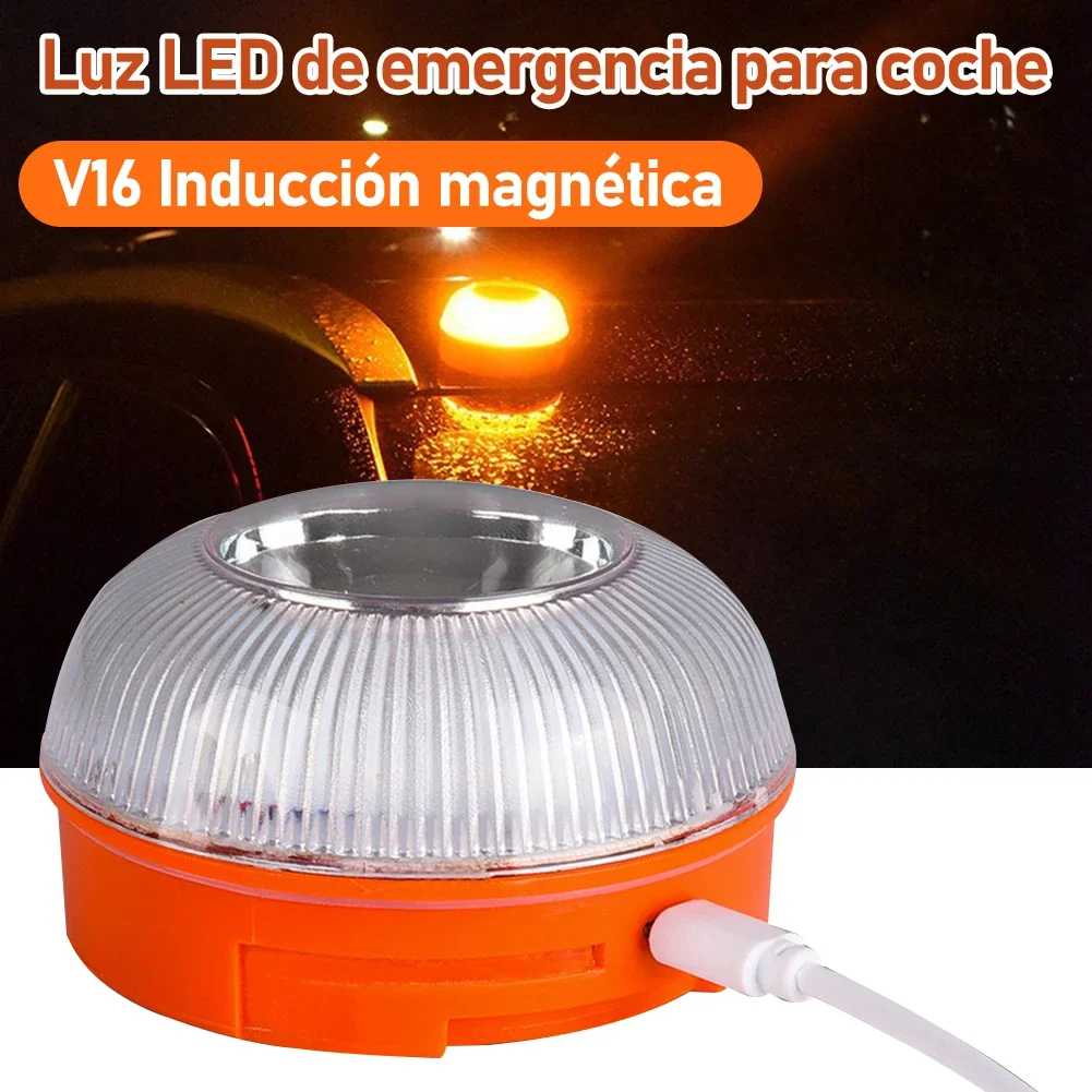 

Светодиодный аварийный фонарь V16, одобренный DGT, с геолокационным трекером для быстрого и эффективного определения местоположения, 360-градусный обзор, 2026