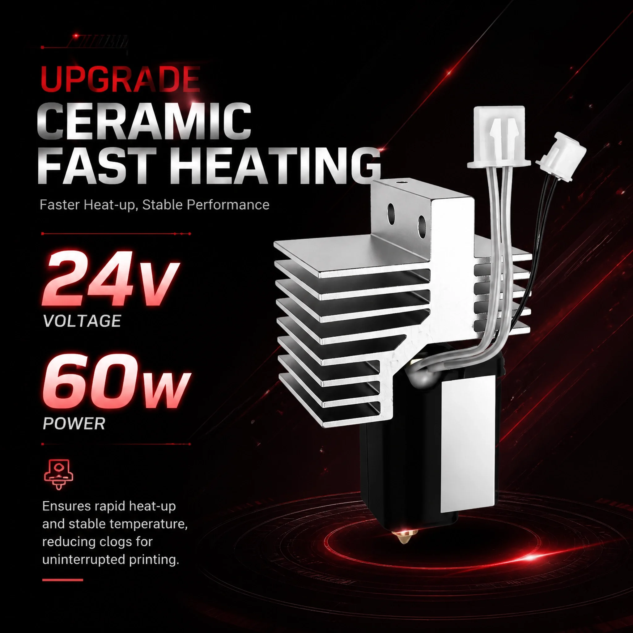 Für Centauri Carbon 2 3D-Drucker Hotend, Upgrade-Kit für Centauri Carbon 2, gehärtete Stahldüse, Keramikheizung für CC2 – Detail 2