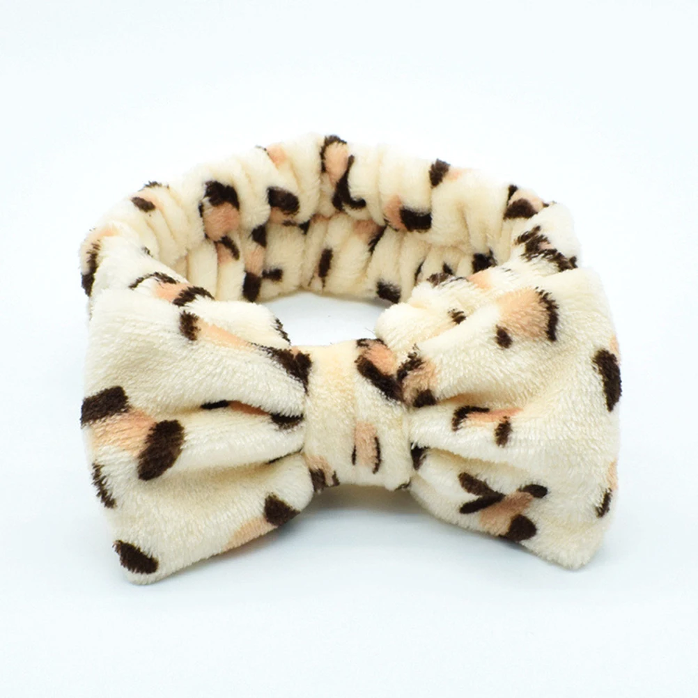 

7pcs Coral Fleece Headband Adorable Bowknot Hair Accessory Face Washing Elastic Comfortable One Size Fits Most