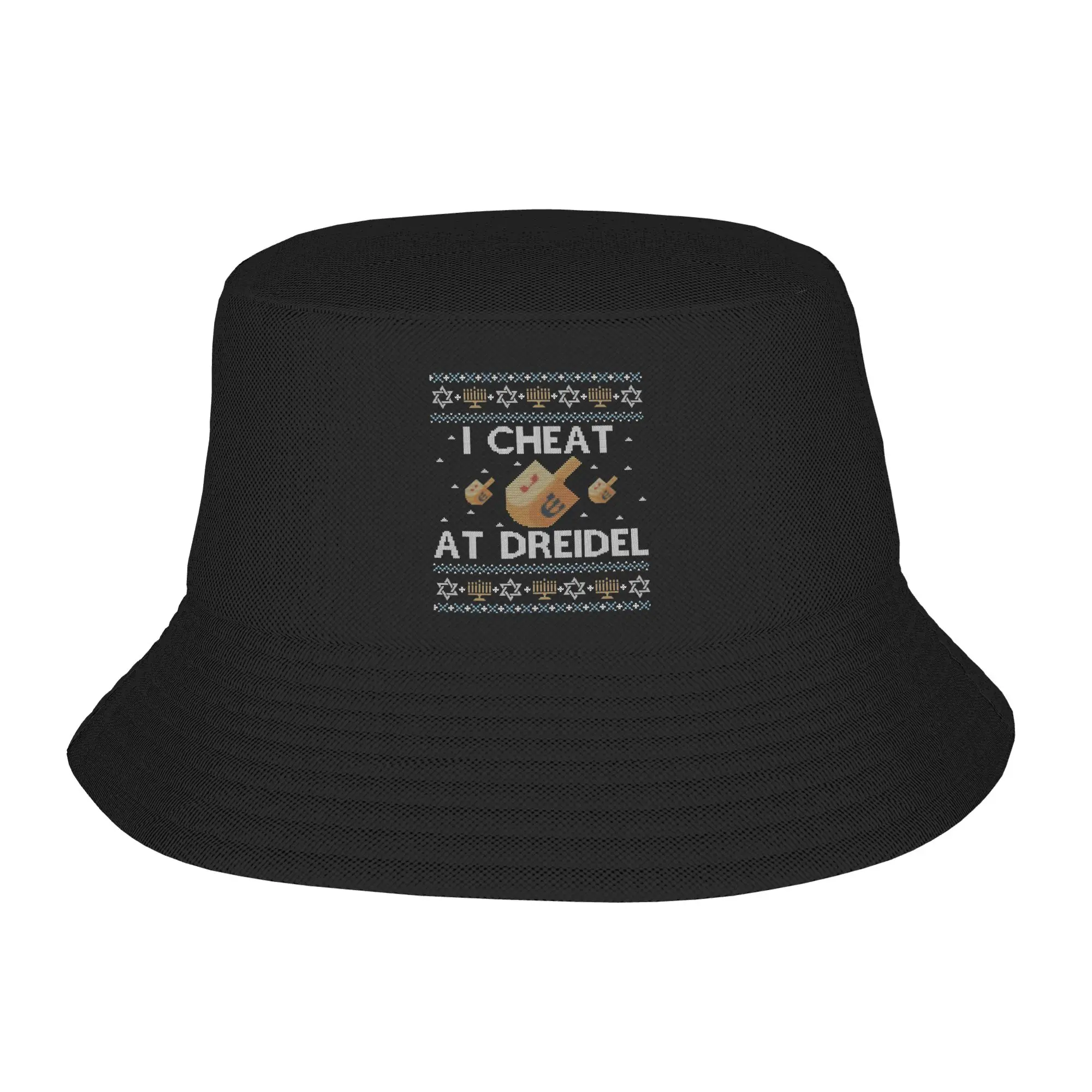 Hanukkah I Cheat at Dreidel Jewish Bucket Hats for Teen Summer Travel  Sun Hat Stylish UV Protection for Fishing Caps Bob Hat