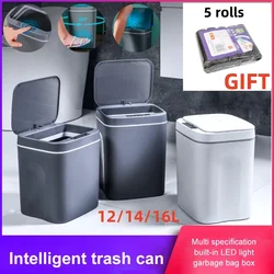 12/16L Smart Trash Can Automatic Sensor Dustbin Electric Waste Bin Waterproof Wastebasket For Kitchen Bathroom Recycling Trash