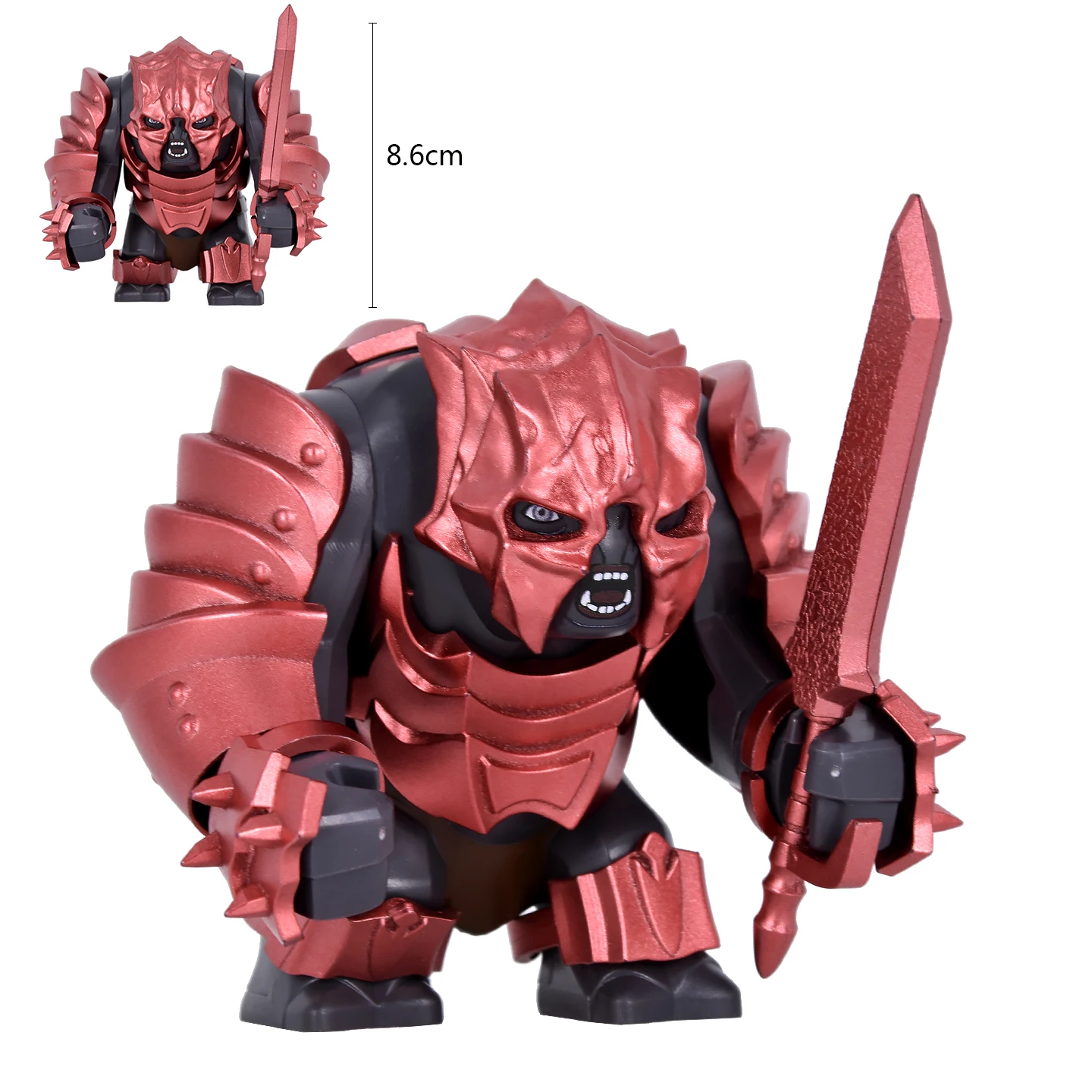 MOC DIY Medieval Orc Warrior Soldier LOTR Big Figure Uruks Warg Chariot Mount Building Blocks Bricks toys Gift for Collectors view 4