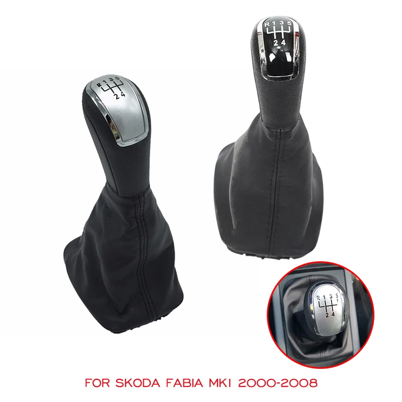 5 velocità pomello del cambio leva Stick Boot Cover accessori auto per Skoda Fabia MK1 2000 2001 2002 2003 2004 2005 2006 2007 2008