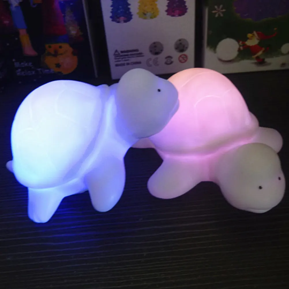 2Pcs LED Turtle Night Light White Creative Night Lamp for Bedroom Kids Room Living Room Romantic Atmosphere Nightlight