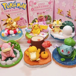 Genuine Pokemon Pikachu Psyduck Slowpoke Meowth Series Natural Wilderness Fun  Action Figure Model For Birthday Toys Gift
