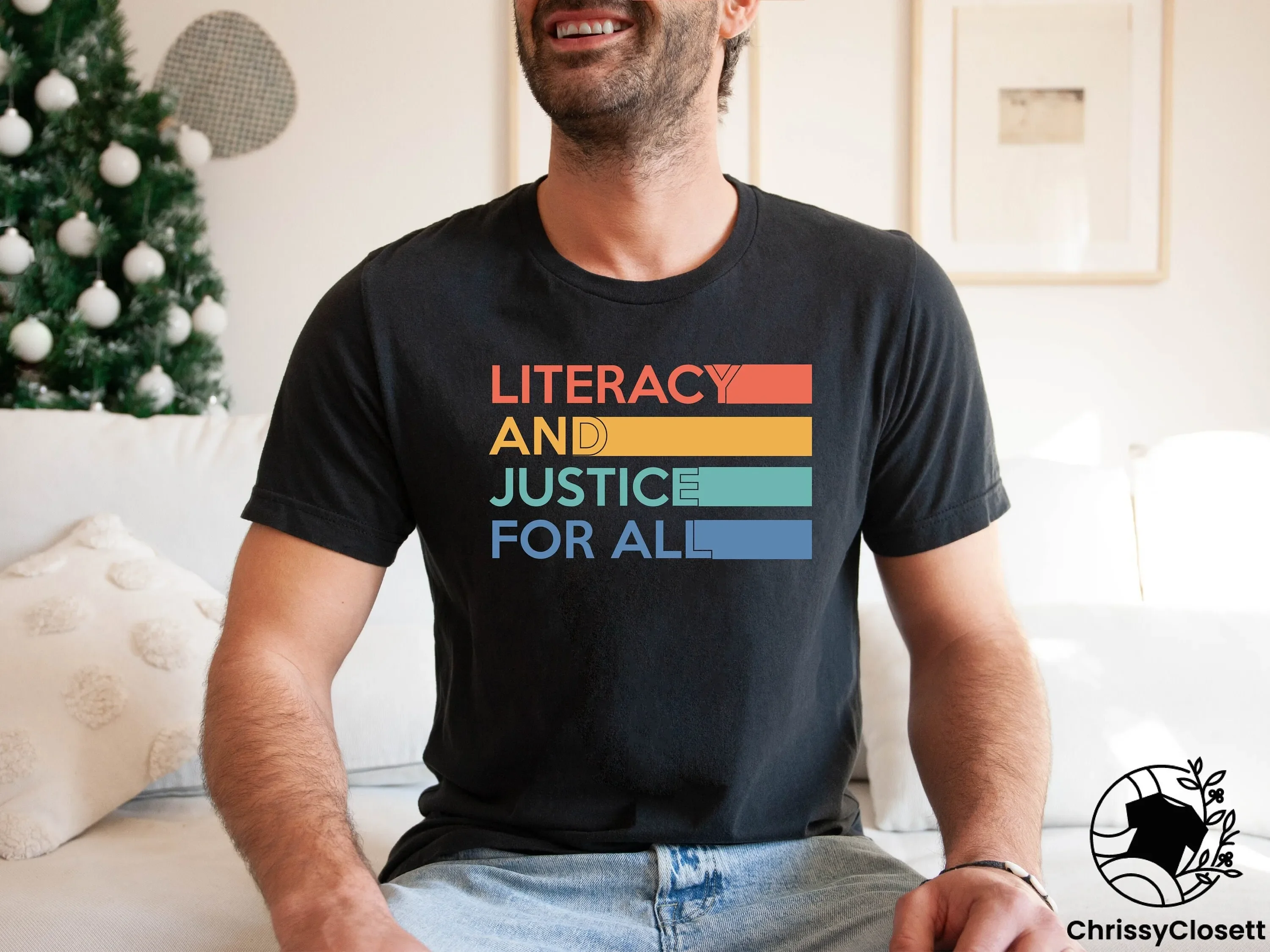 T-shirt de style rétro pour l'alphabétisation et la justice pour tous, cadeau pour enseignant en lecture, bibliothécaire, liberté de lire, club de lecture