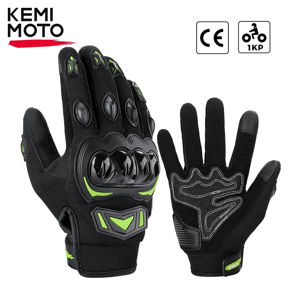 KEMIMOTO CE 1KP Motorcycle Gloves Summer Hard Knuckle Riding Gloves Touchscreen Motorbike Gloves For Dirt Bike Motocross ATV UTV