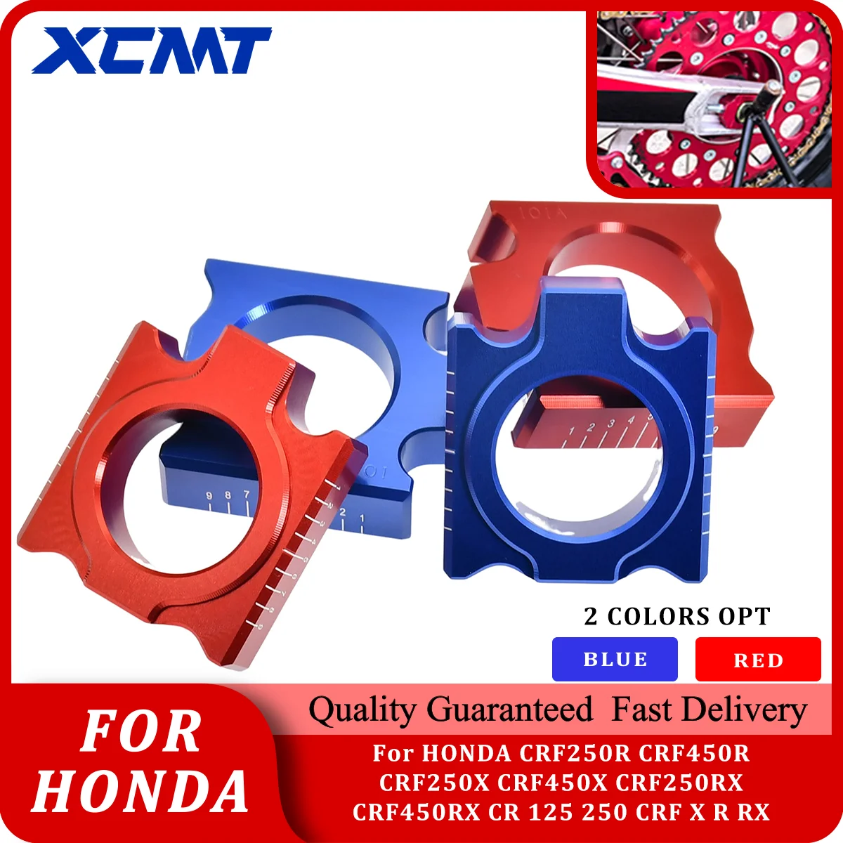 Motorcycle accesorios Rear Chain Adjuster Axle Blocks For honda CRF250R CRF450R CRF250X CRF250RX CRF450X CRF450RX CR 125 250 CRF