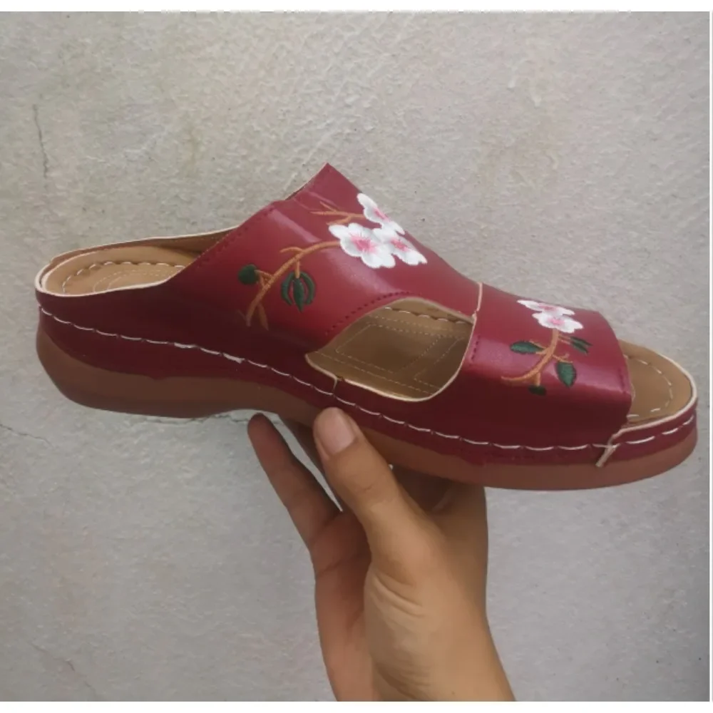 Sandalias romanas de cuña para Mujer, chanclas huecas, cómodas, ocio, playa, Verano