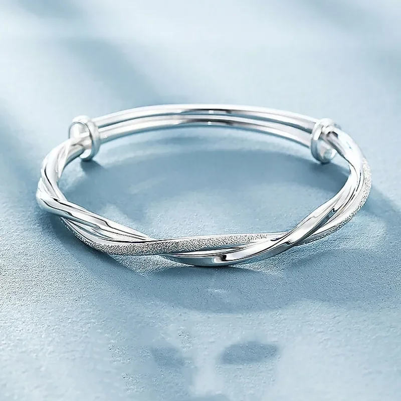 

Fashion New 999silvering Personality Women's Bracelet Jewelry High Profile Personalized Simple Lucky As A Holiday Gift