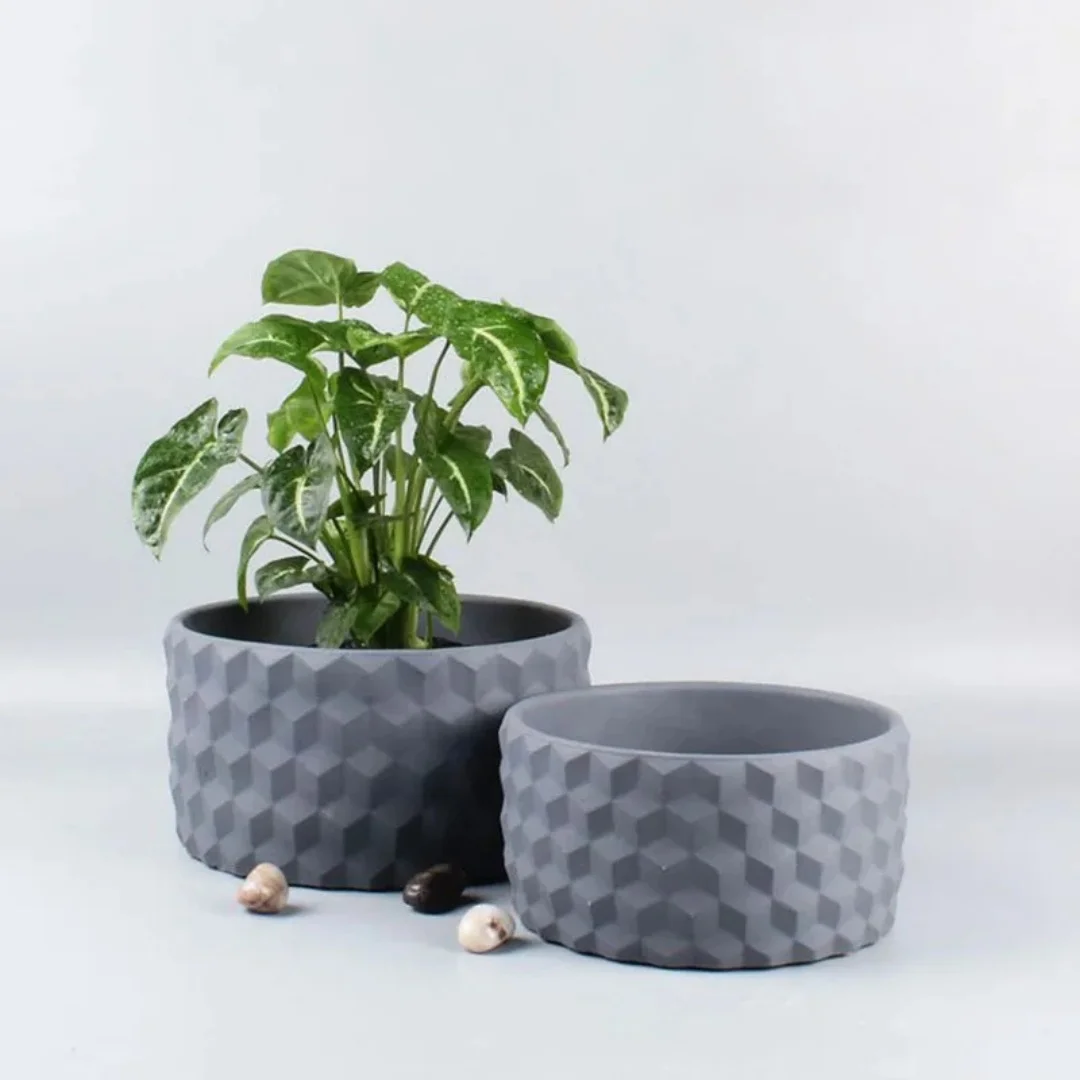 Big Round Flower Pot Silicone Mold Handmade Concrete Cement Gypsum Plant Pot Landscape Mold