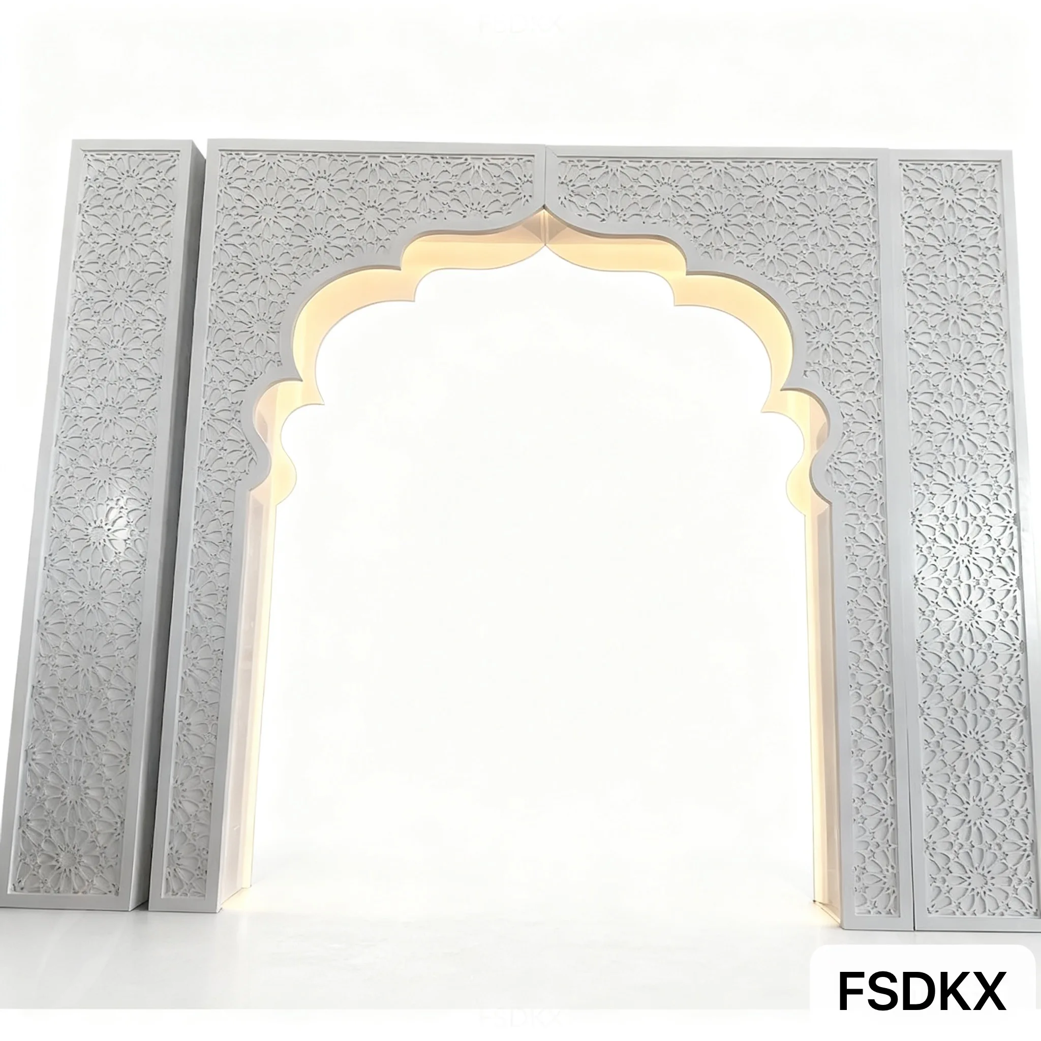 

FSDKX Indian Style 3D Craft Pvc Backdrop Wedding Sage Decorations Arc Arch Backdrop for Bridal Stage Or More Events Decor