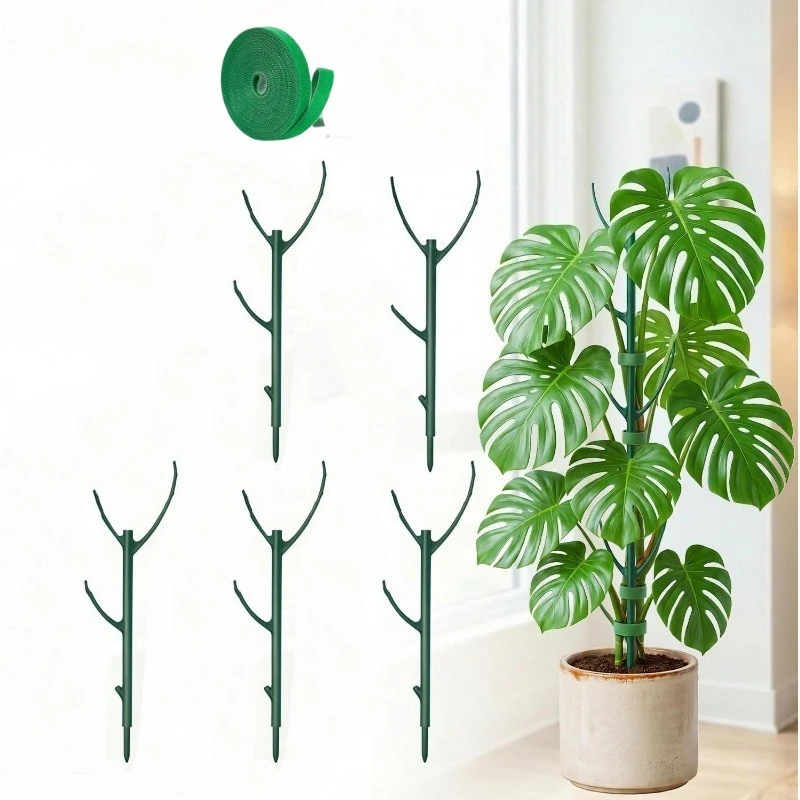 5 support frames and 1 roll of Velcro, stackable high pole with Velcro binding, designed specifically for climbing plant stem su